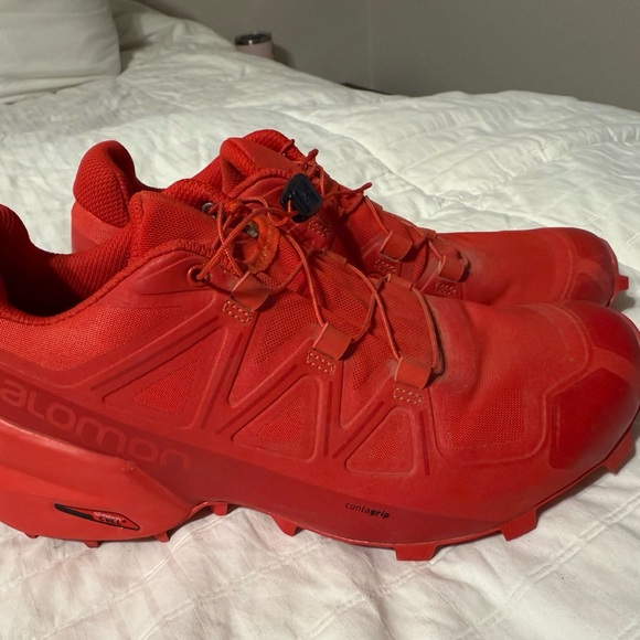 Salomon Fiery Red Trail Shoes - Picture 1 of 7